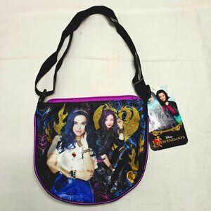 NEW Disney Descendants Small Handbag Crossbody Purse Black Purple 7.5" X 6.5"